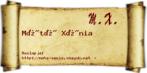 Máté Xénia névjegykártya