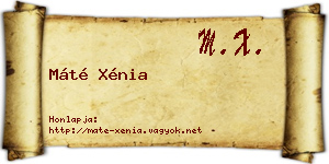 Máté Xénia névjegykártya
